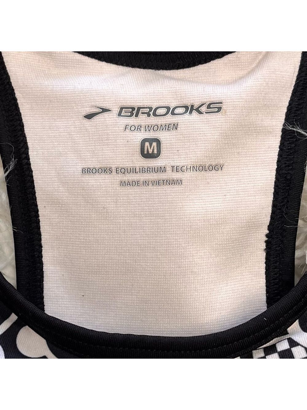 Brooks Women’s Black & White Razorback Sports Top. Size M - Picture 4 of 4